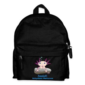 Iconic Axolotl Ambystoma Mexicanum Hand Drawing - Kids' Backpack - black - Front