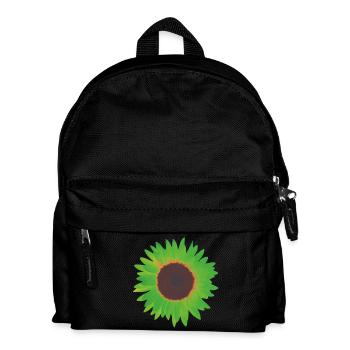 sonnenblume grün - Kinder Rucksack - Schwarz - Vorne