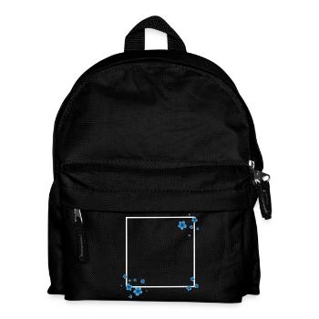 Square Flowers Blue - Kids' Backpack - black - Front