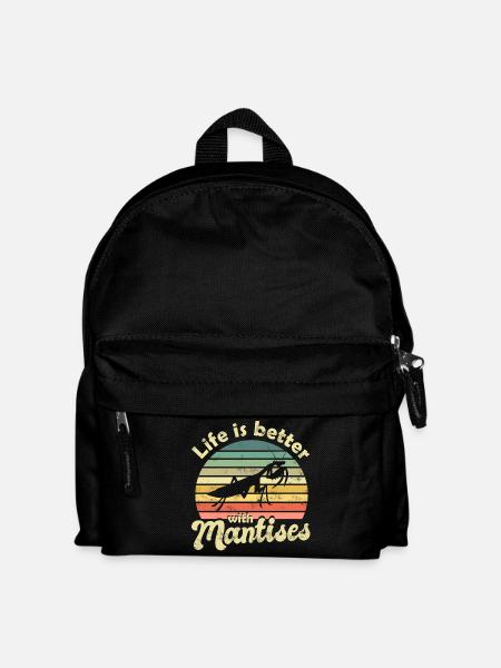 Gottesanbeterin Fangschrecke - Kinder Rucksack - Schwarz