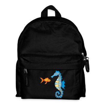 Poissons rouges et hippocampes comiques mignons - Sac à dos Enfant - noir - Devant