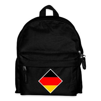 Deutschland Flagge Emblem Fußball Deutschland WM - Kinder Rucksack - Schwarz - Vorne