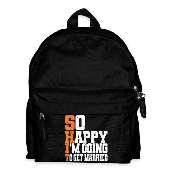 Funny Bachelor Party Engagement Wedding Married - Kids' Backpack - black - Front