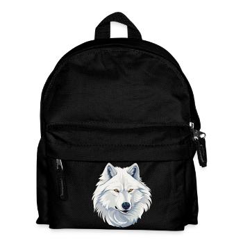 Weißer Wolf - Kinder Rucksack - Schwarz - Vorne