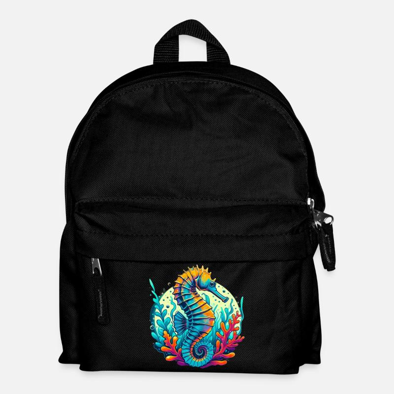 Seepferdchen - Kinder Rucksack - Schwarz