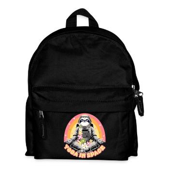Sloth doing yoga in space - Kids' Backpack - black - Front
