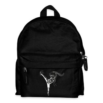 Chibi Girl with kick - white - Kids' Backpack - black - Front