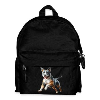 Staffy origami 3d geometric dog - Kids' Backpack - black - Front