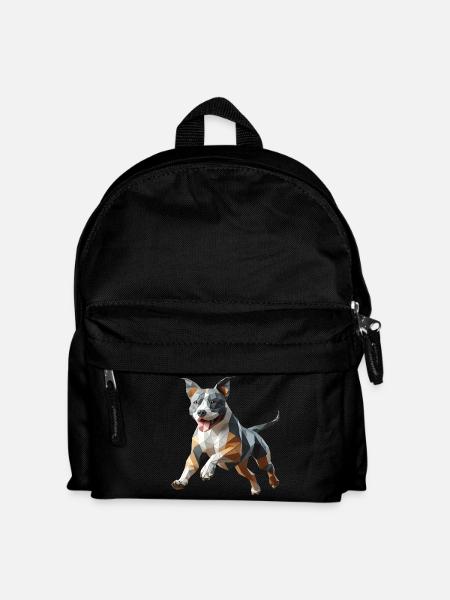 Staffy origami 3d geometric dog - Kids' Backpack - black