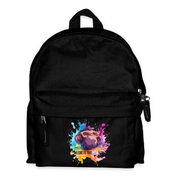 Musik ist der Monkey Wortwitz - Kinder Rucksack - Schwarz - Vorne