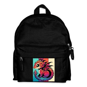 Drache - Kinder Rucksack - Schwarz - Vorne