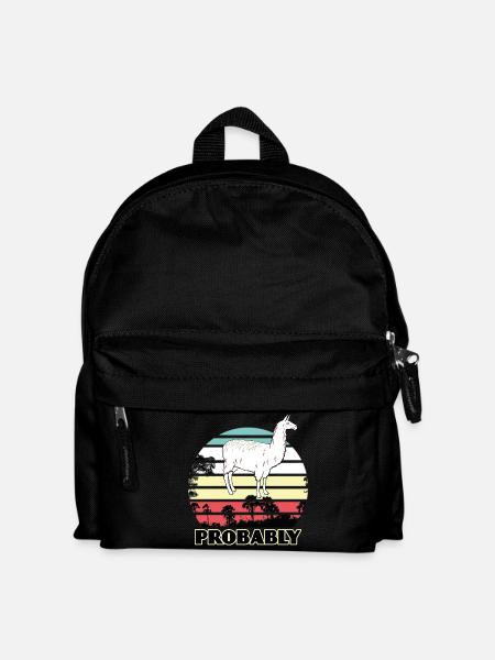 Alpaka - Kinder Rucksack - Schwarz