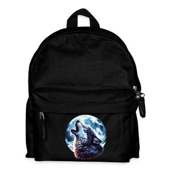 Le loup hurle à la pleine lune - Sac à dos Enfant - noir - Devant
