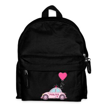 Police Heart Pink - Kids' Backpack - black - Front