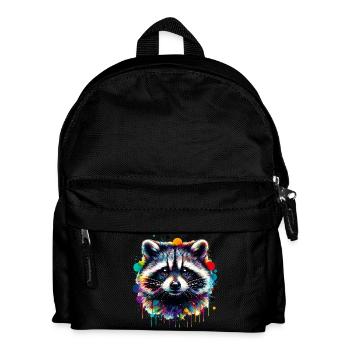 Waschbär - Kinder Rucksack - Schwarz - Vorne