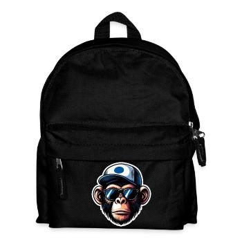 Affe Brille Cap - Kinder Rucksack - Schwarz - Vorne
