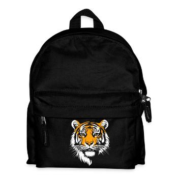 Tiger Portrait Big Cat Animals Animal - Kids' Backpack - black - Front