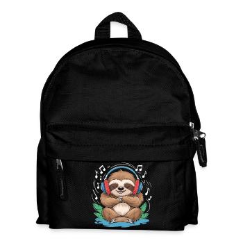 Paresseux de musique avec clé de casque - Sac à dos Enfant - noir - Devant