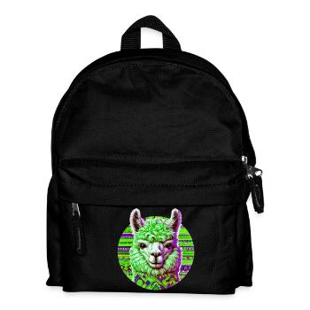 Alpaka - Kinder Rucksack - Schwarz - Vorne