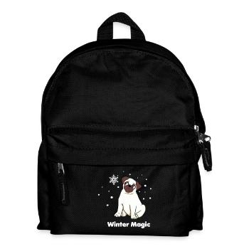 Winter Magic Pug - Kids' Backpack - black - Front