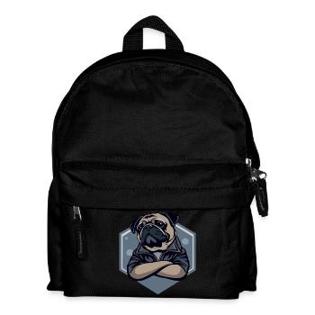 Mops Hund - Kinder Rucksack - Schwarz - Vorne