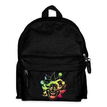 Rainbow Jester Smile Clown Kasper Fasching - Kinder Rucksack - Schwarz - Vorne