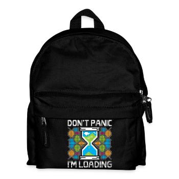 Pixel Gaming Loading – Don’t Panic Sanduhr - Kinder Rucksack - Schwarz - Vorne