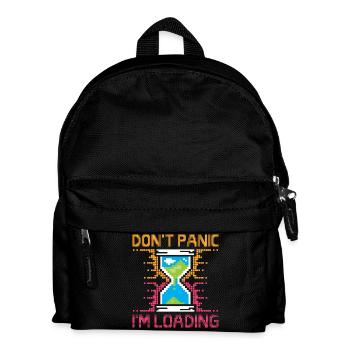 Ne paniquez pas - Sablier de chargement de pixels - Sac à dos Enfant - noir - Devant