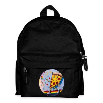 Pizza Slice Skateboard Graffiti - Kinder Rucksack - Schwarz - Vorne