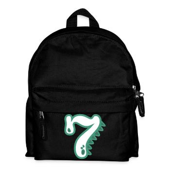 Zahl 7 - Kinder Rucksack - Schwarz - Vorne