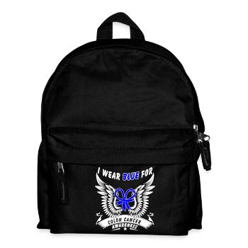 I Wear Blue For Colon Cancer - Kids' Backpack - black - Front