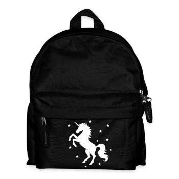 Mystisches Einhorn Nachthimmel Design - Kinder Rucksack - Schwarz - Vorne