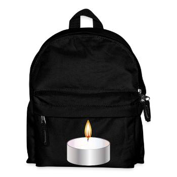 Burning Tealight Candle Simple Symbol - Kids' Backpack - black - Front