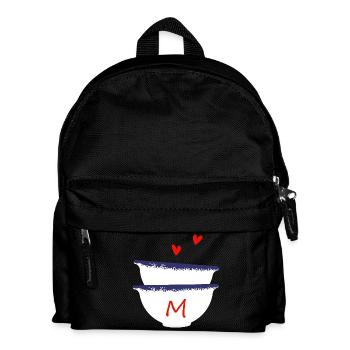 Lettre m bols breton - Sac à dos Enfant - noir - Devant