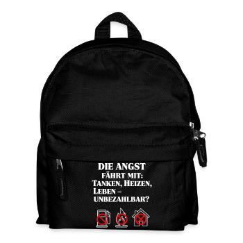 Die Angst fährt mit - Kinder Rucksack - Schwarz - Vorne