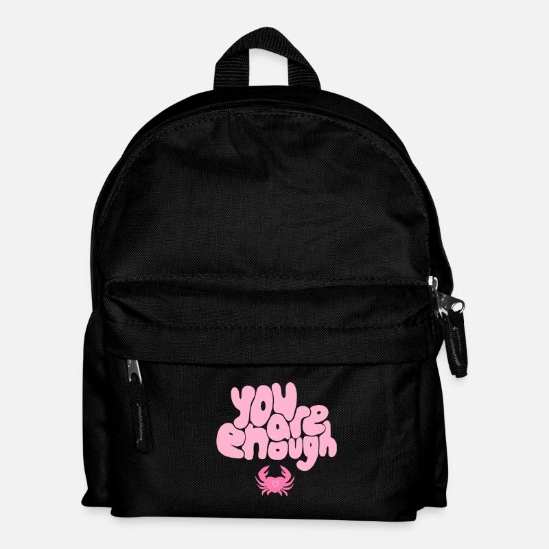 You Are Enough Crab – Positive Self-Love Design - Kinder Rucksack - Schwarz