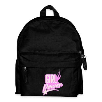 Girl Power Zucker Rosa Flammendes Grafikdesign - Kinder Rucksack - Schwarz - Vorne