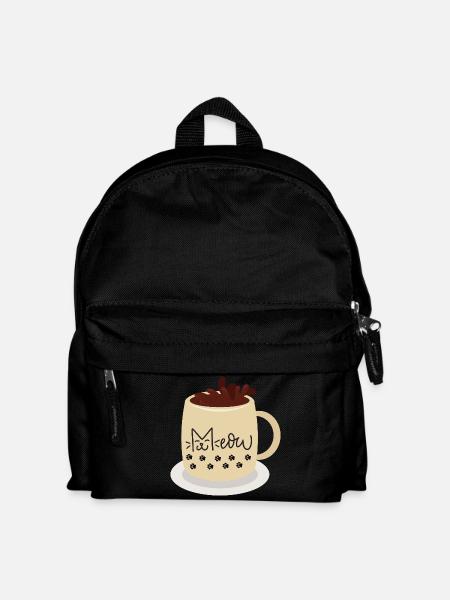Cat Face Becher mit Pfotenabdrücken - Kinder Rucksack - Schwarz