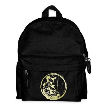 Fishing Silhouette Fisherman - Kids' Backpack - black - Front