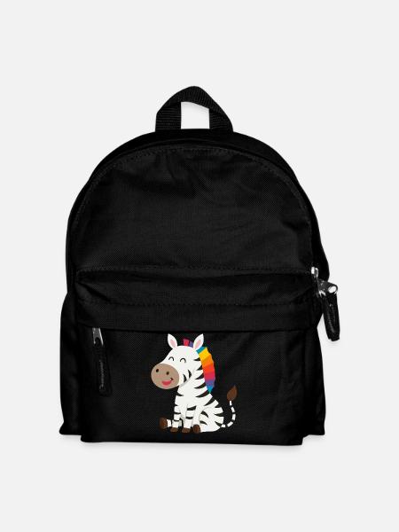 Süßes Zebra Design - Kinder Rucksack - Schwarz