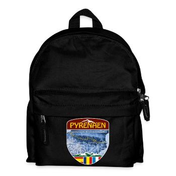 Pyrenäen 2026 | DE | Sticker - Kinder Rucksack - Schwarz - Vorne