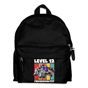 Level 12 Gamepad Geburtstag 12. Burzeltag bday - Kinder Rucksack - Schwarz - Vorne