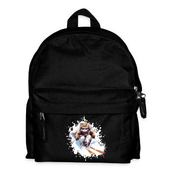 Katze Ski Skifahren - Kinder Rucksack - Schwarz - Vorne