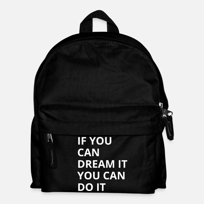 Dream Implementation Motivation Typo - Kids' Backpack - black