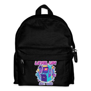 Level Up 1985 – Retro Arcade Automat Design - Kinder Rucksack - Schwarz - Vorne