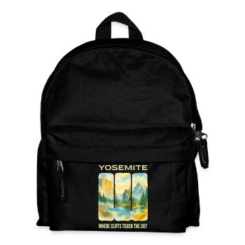 Yosemite: Gipfel und Himmel - Kinder Rucksack - Schwarz - Vorne