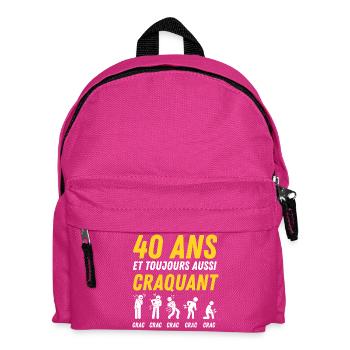 40 ans humour anniversaire vintage - Sac à dos Enfant - fuchsia - Devant