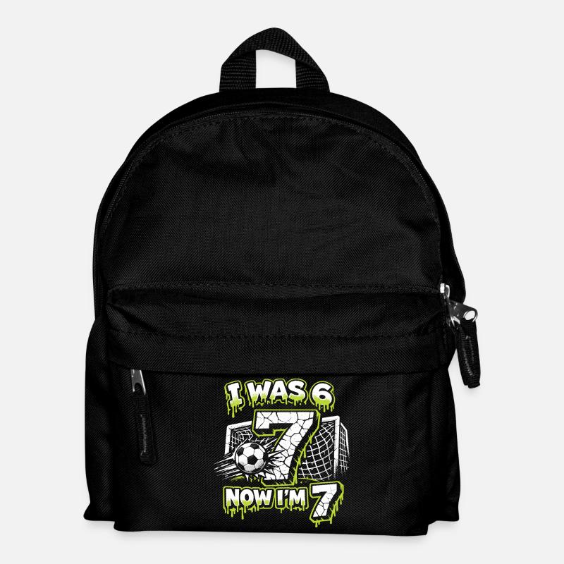 67 Six Seven Geburtstag Fussball Junge Geschenk - Kinder Rucksack - Schwarz