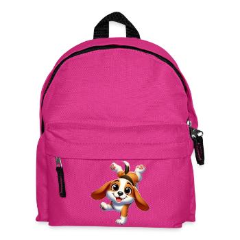 Beagle Handstand Breakdance Sporty Cute - Kids' Backpack - fuchsia - Front
