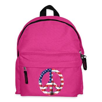 Peace USA Flag - Kids' Backpack - fuchsia - Front